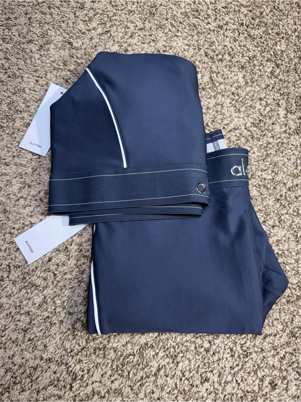 Navy Equestrian Breeches with Contrast Piping